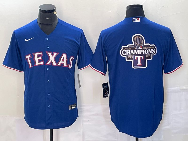 Men Texas Rangers Blank Blue Game Nike 2023 MLB Jersey style 4